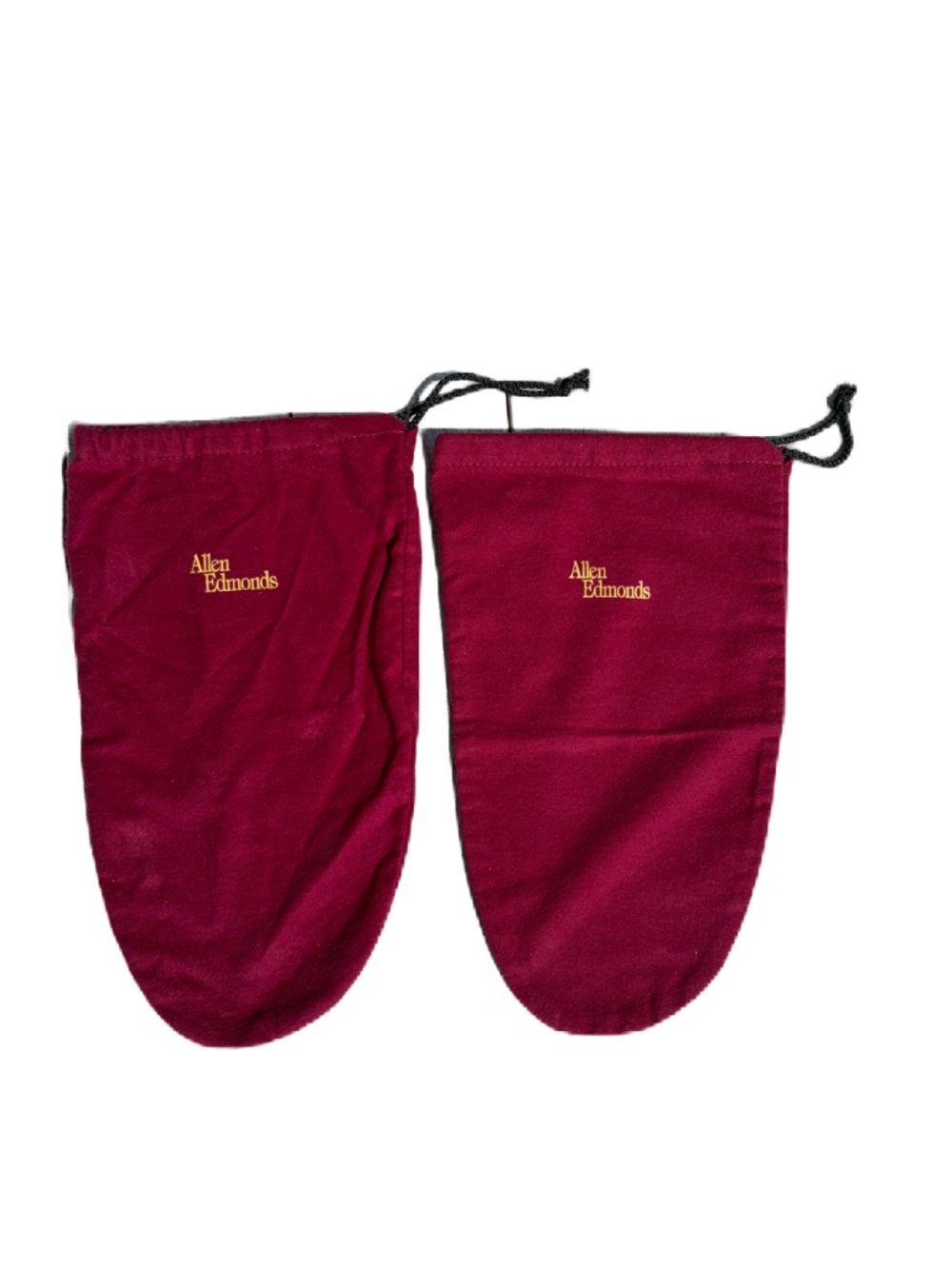 Allen Edmonds red gold flannel shoe bags